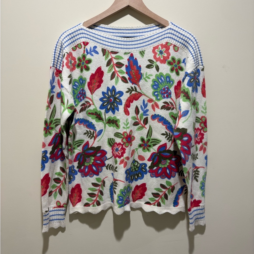 Talbots Bateau Neck Floral Women’s Sweater - Picture 3 of 5